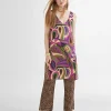 Lola Casademunt Vestidos Y Faldas<Vestido estampado animal combinado LILA-NEGRO