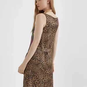 Lola Casademunt Vestidos Y Faldas<Vestido estampado animal combinado LILA-NEGRO