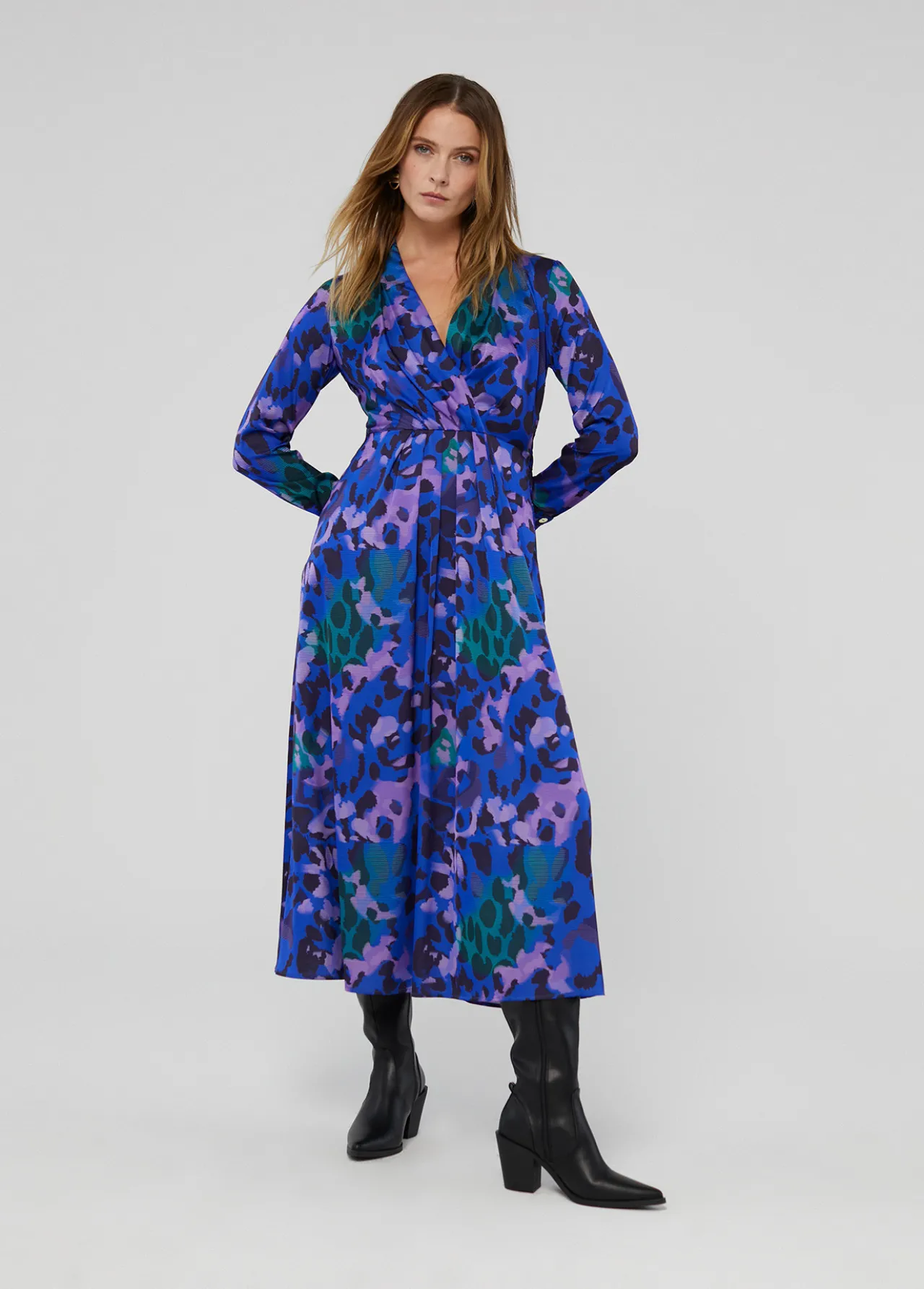 vestido_estampado_animal_print_0-2.webp Lola Casademunt Animal Print | Vestidos Y Faldas<Vestido estampado animal print AZUL-NEGRO