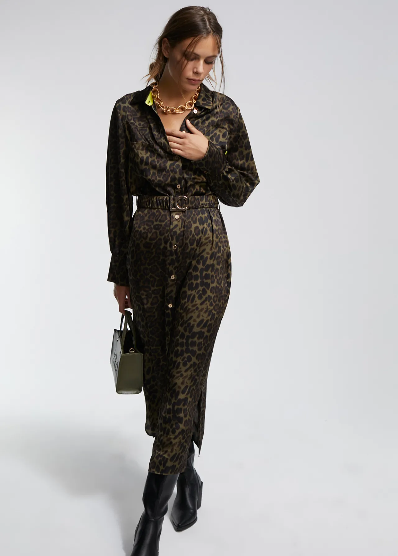vestido_estampado_animal_print_0.webp Lola Casademunt Animal Print | Vestidos Y Faldas<Vestido estampado animal print NEGRO-VERDE