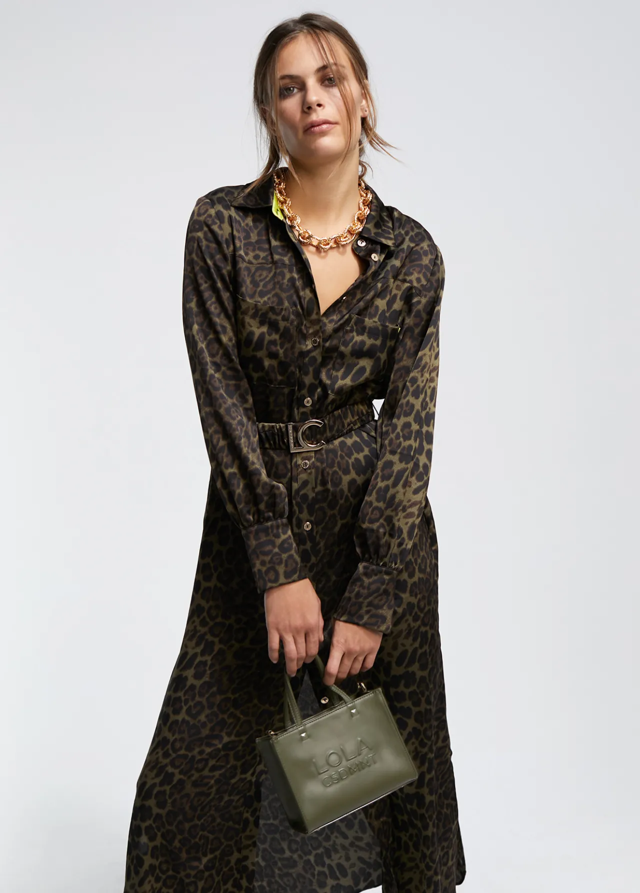 vestido_estampado_animal_print_2.webp Lola Casademunt Animal Print | Vestidos Y Faldas<Vestido estampado animal print NEGRO-VERDE