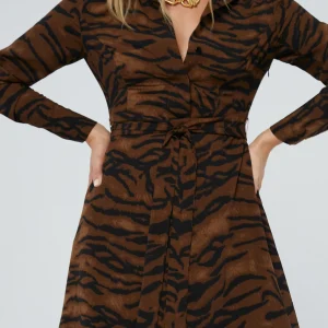 Lola Casademunt Animal Print | Vestidos Y Faldas<Vestido estampado animal print MARRON-NEGRO