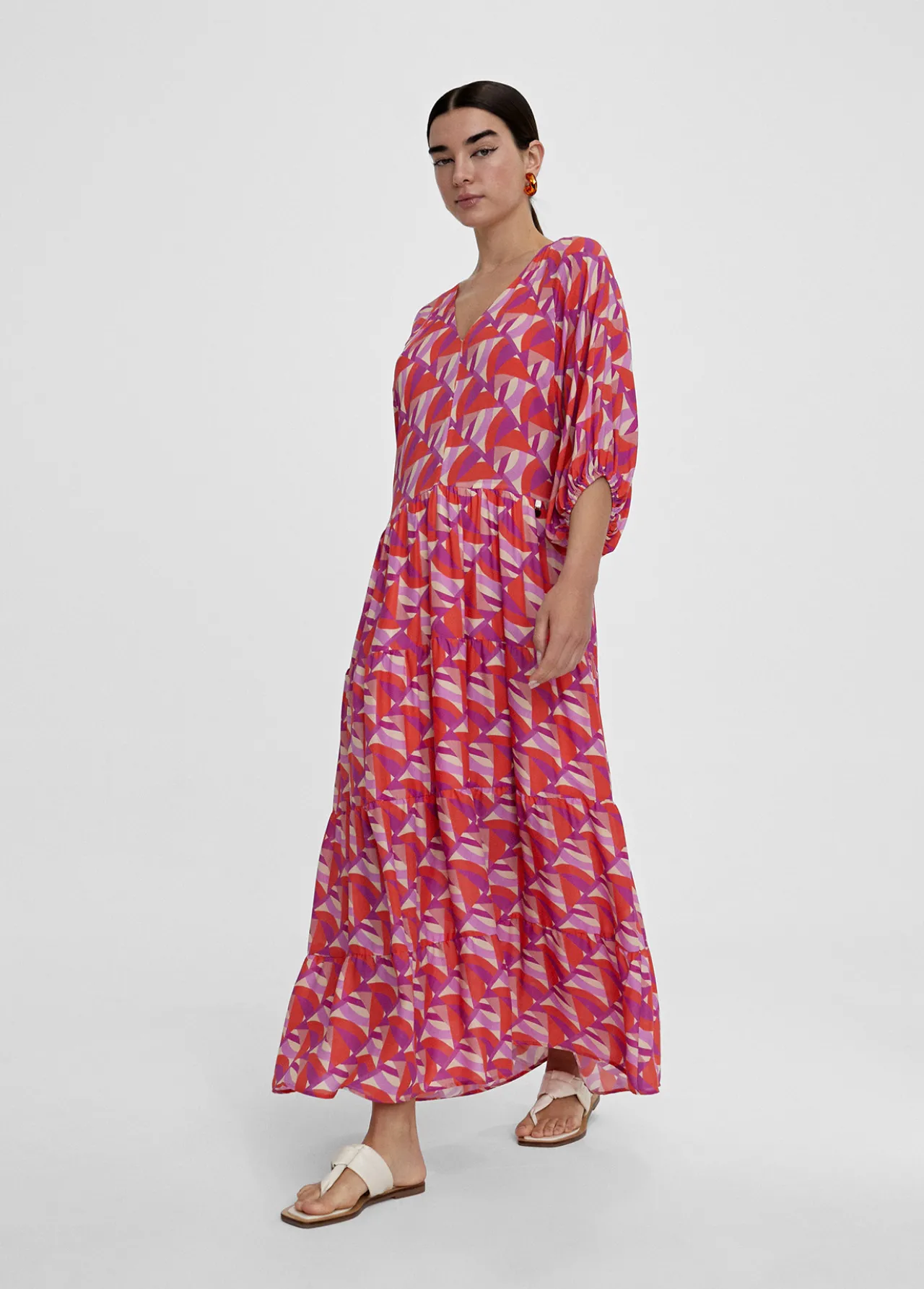 vestido_estampado_multicolor_0.webp Lola Casademunt Vestidos Y Faldas<Vestido estampado multicolor ROJO-LILA