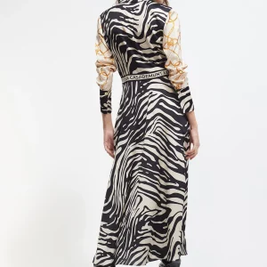 Lola Casademunt Animal Print | Vestidos Y Faldas<Vestido estampado zebra NEGRO-CRUDO