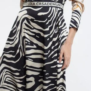 Lola Casademunt Animal Print | Vestidos Y Faldas<Vestido estampado zebra NEGRO-CRUDO