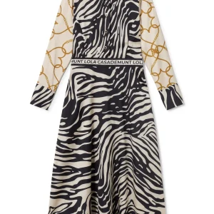 Lola Casademunt Animal Print | Vestidos Y Faldas<Vestido estampado zebra NEGRO-CRUDO
