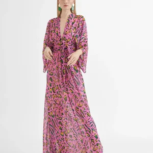 Lola Casademunt Vestidos Y Faldas<Vestido largo animal print color LILA-NEGRO