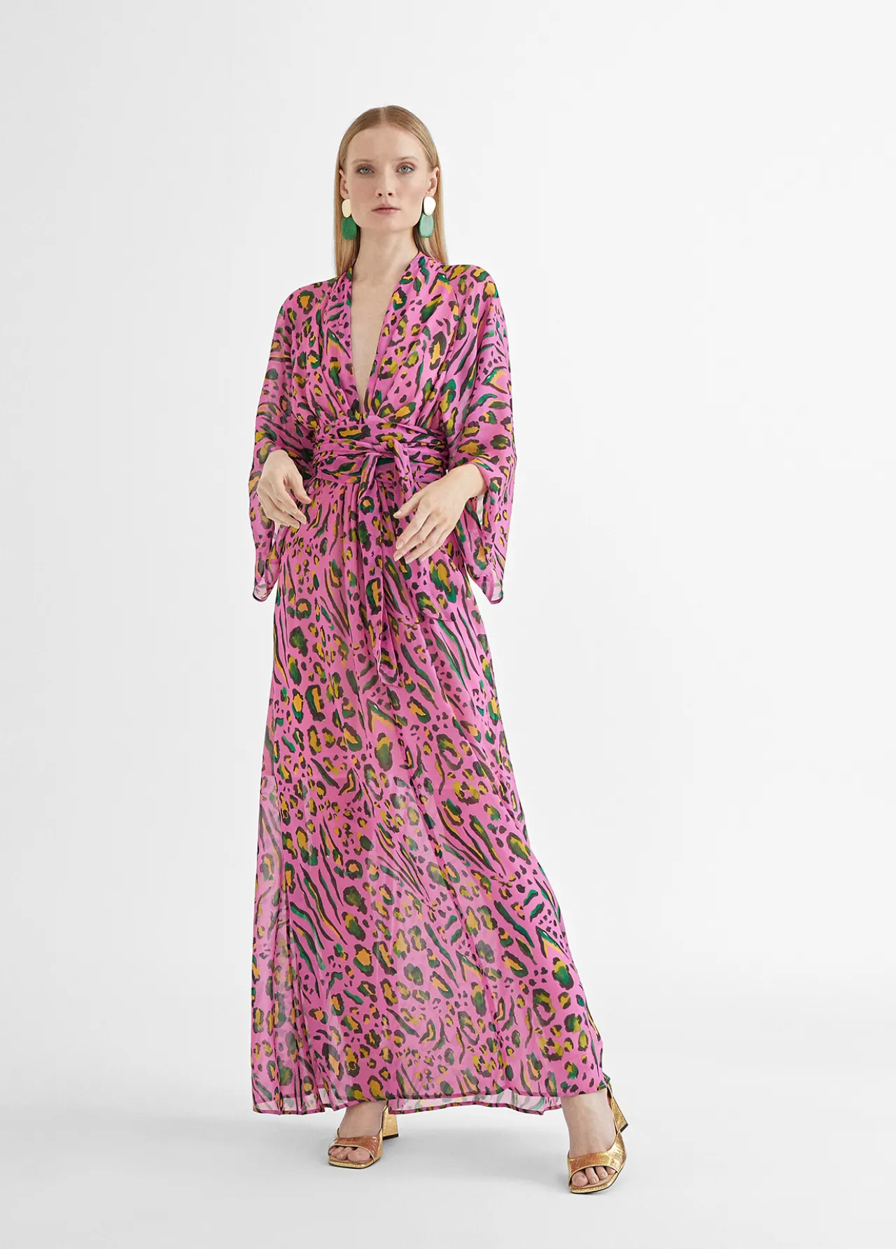 vestido_largo_animal_print_color_0.webp Lola Casademunt Vestidos Y Faldas<Vestido largo animal print color LILA-NEGRO