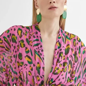 Lola Casademunt Vestidos Y Faldas<Vestido largo animal print color LILA-NEGRO