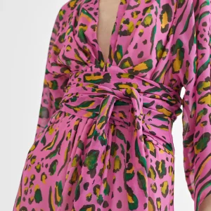 Lola Casademunt Vestidos Y Faldas<Vestido largo animal print color LILA-NEGRO