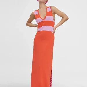 Lola Casademunt Vestidos Y Faldas<Vestido largo de punto AZUL-BLANCO