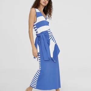Lola Casademunt Vestidos Y Faldas<Vestido largo de punto AZUL-BLANCO