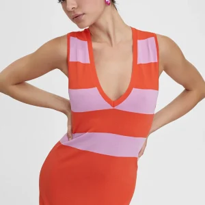 Lola Casademunt Vestidos Y Faldas<Vestido largo de punto AZUL-BLANCO