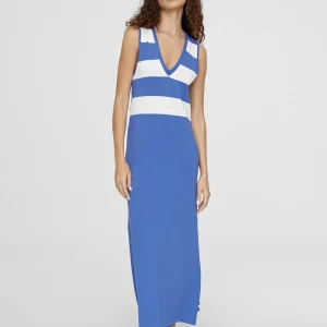 Lola Casademunt Vestidos Y Faldas<Vestido largo de punto AZUL-BLANCO