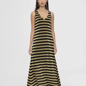 Lola Casademunt Vestidos Y Faldas<Vestido largo de rayas NEGRO-METAL