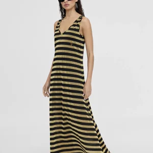 Lola Casademunt Vestidos Y Faldas<Vestido largo de rayas NEGRO-METAL