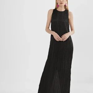 Lola Casademunt Vestidos Y Faldas<Vestido largo efecto plisado MAGENTA