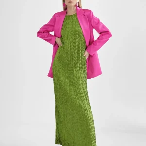 Lola Casademunt Vestidos Y Faldas<Vestido largo efecto plisado MAGENTA