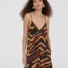Lola Casademunt Vestidos Y Faldas | Baño<Vestido largo en estampado cebra NEGRO-METAL