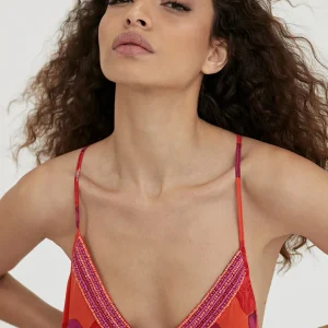 Lola Casademunt Vestidos Y Faldas | Baño<Vestido largo estampado floral ROJO-ROSA