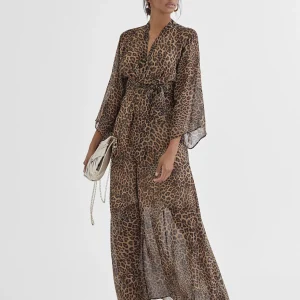Lola Casademunt Vestidos Y Faldas<Vestido largo estampado leopardo MARRON-NEGRO
