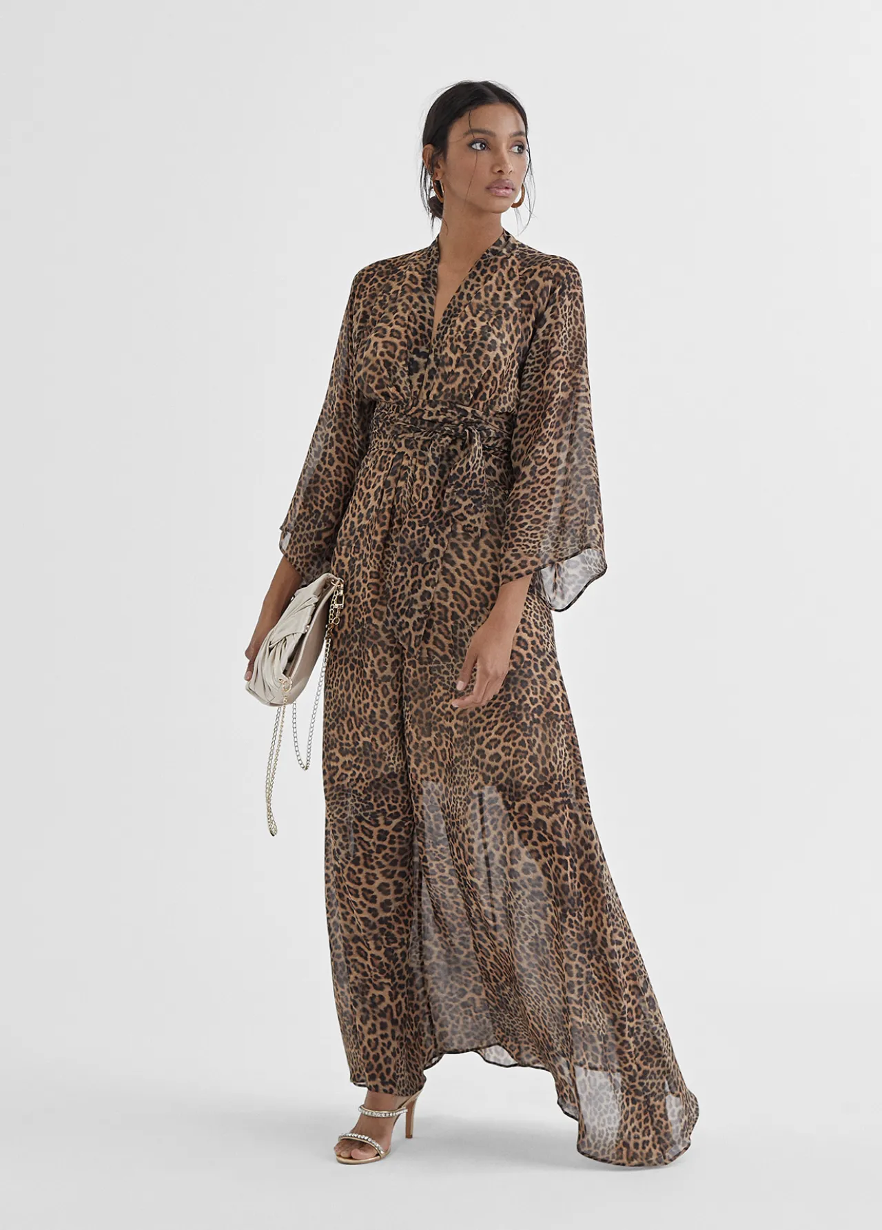 vestido_largo_estampado_leopardo_0.webp Lola Casademunt Vestidos Y Faldas<Vestido largo estampado leopardo MARRON-NEGRO