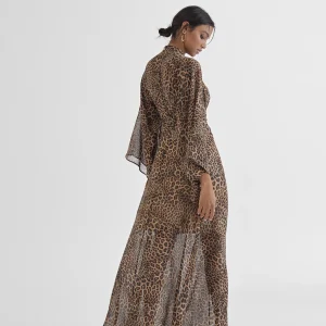 Lola Casademunt Vestidos Y Faldas<Vestido largo estampado leopardo MARRON-NEGRO