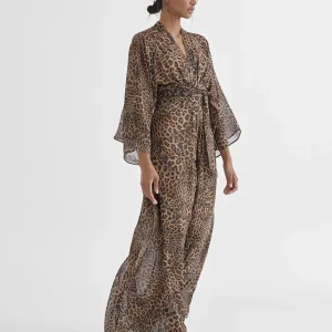 Lola Casademunt Vestidos Y Faldas<Vestido largo estampado leopardo MARRON-NEGRO