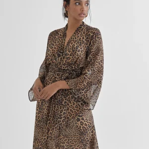 Lola Casademunt Vestidos Y Faldas<Vestido largo estampado leopardo MARRON-NEGRO