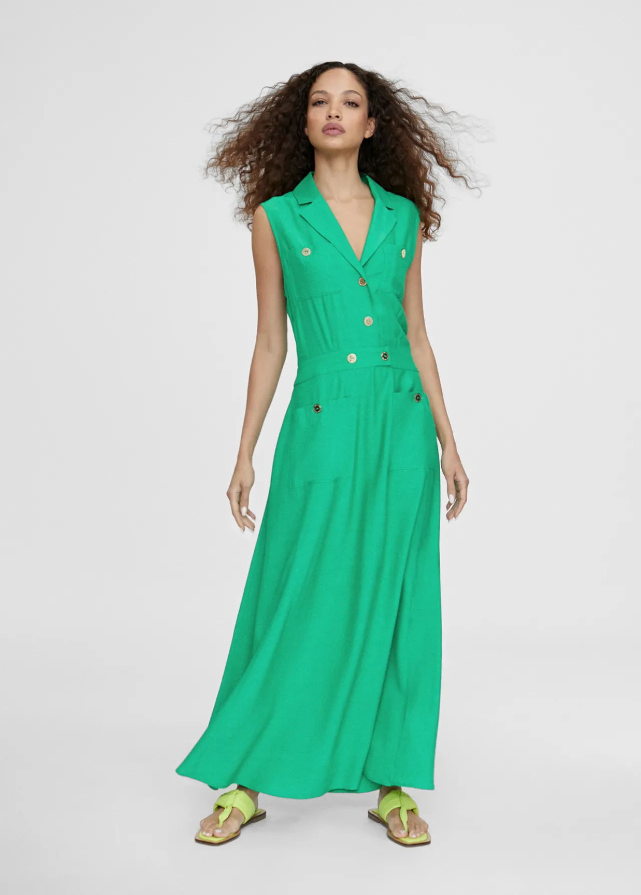 vestido_largo_fluido_0-3.webp Lola Casademunt Vestidos Y Faldas<Vestido largo fluido FUCSIA