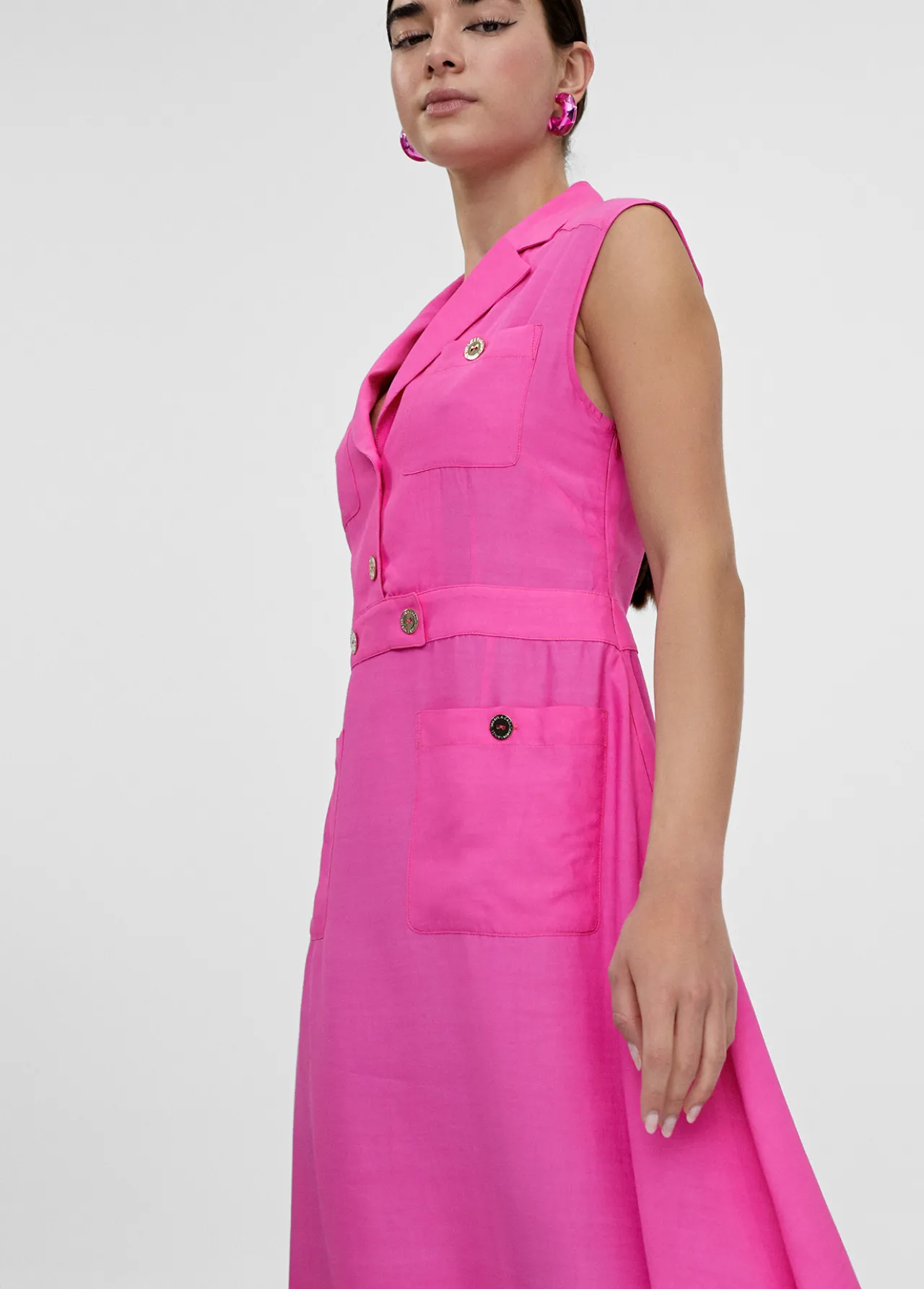 vestido_largo_fluido_1-2.webp Lola Casademunt Vestidos Y Faldas<Vestido largo fluido FUCSIA