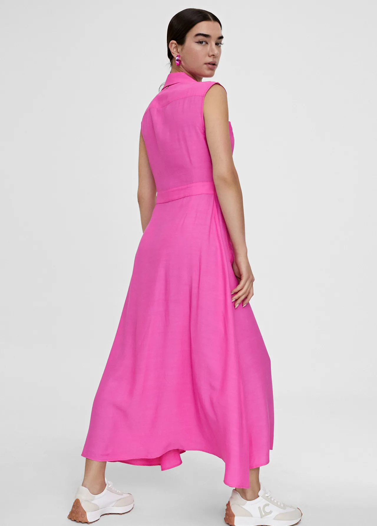 vestido_largo_fluido_2-2.webp Lola Casademunt Vestidos Y Faldas<Vestido largo fluido FUCSIA