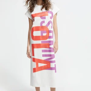 Lola Casademunt Camisetas Y Tops | Vestidos Y Faldas<Vestido largo Lola BLANCO-ROSA