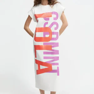 Lola Casademunt Camisetas Y Tops | Vestidos Y Faldas<Vestido largo Lola BLANCO-ROSA