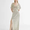 Lola Casademunt Vestidos Y Faldas<Vestido largo manga corta ancha DORADO