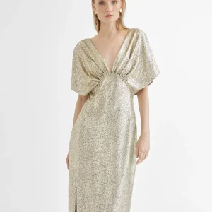 Lola Casademunt Vestidos Y Faldas<Vestido largo manga corta ancha DORADO