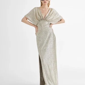 Lola Casademunt Vestidos Y Faldas<Vestido largo manga corta ancha DORADO