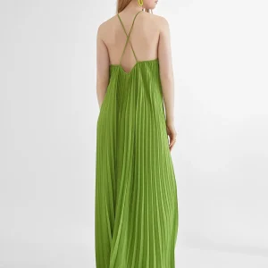 Lola Casademunt Vestidos Y Faldas<Vestido largo plisado FUCSIA