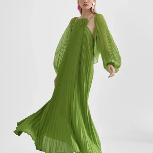Lola Casademunt Vestidos Y Faldas<Vestido largo plisado FUCSIA