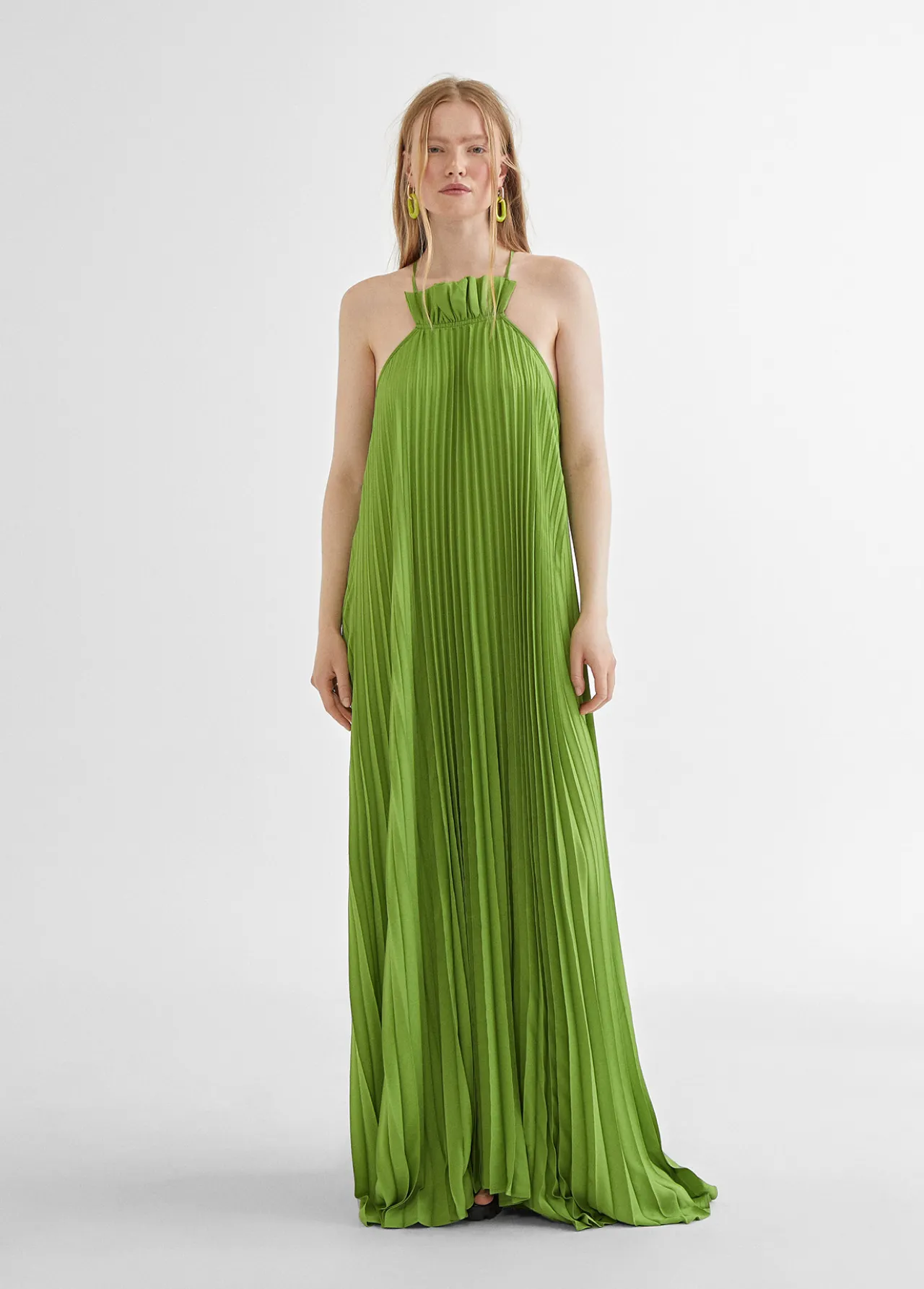 vestido_largo_plisado_7.webp Lola Casademunt Vestidos Y Faldas<Vestido largo plisado FUCSIA