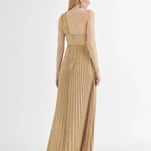 Lola Casademunt Vestidos Y Faldas<Vestido largo plisado tirante DORADO