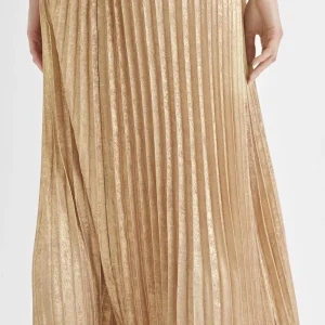 Lola Casademunt Vestidos Y Faldas<Vestido largo plisado tirante DORADO