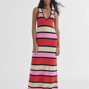 Lola Casademunt Vestidos Y Faldas | Punto<Vestido largo rayas ROJO