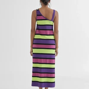 Lola Casademunt Punto<Vestido largo rayas VERDE-LILA