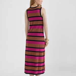 Lola Casademunt Vestidos Y Faldas | Punto<Vestido largo rayas NEGRO-ROSA