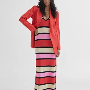 Lola Casademunt Vestidos Y Faldas | Punto<Vestido largo rayas ROJO