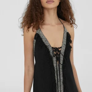 Lola Casademunt Vestidos Y Faldas | Baño<Vestido largo tejido desagujado NEGRO