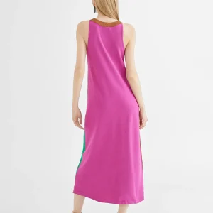 Lola Casademunt Vestidos Y Faldas | Punto<Vestido largo tricolor ROSA-METAL