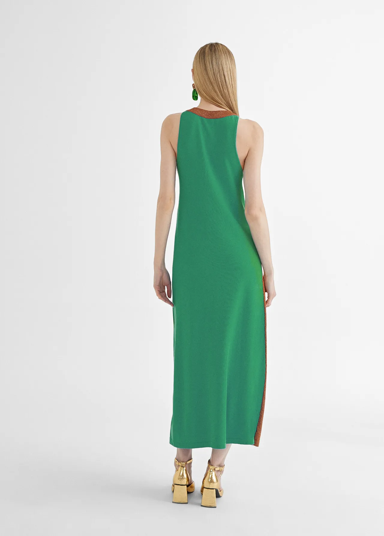 vestido_largo_tricolor_4-1.webp Lola Casademunt Vestidos Y Faldas | Punto<Vestido largo tricolor ROSA-METAL