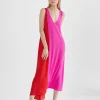 Lola Casademunt Vestidos Y Faldas<Vestido midi  bicolor ROSA-ROJO